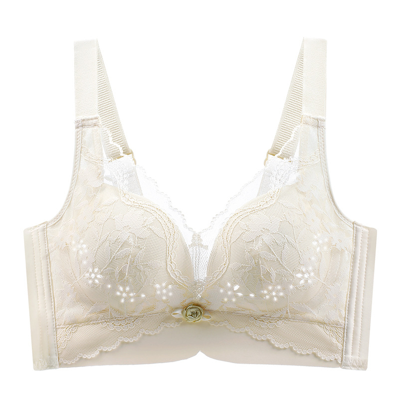 Bezšivna čipkasta grudnjica za žene, lagana ljetna verzija, 3/4 košarica s ultratankim oblikovanim košaricama, najlon tkanina, podstava od spandeksa, bez čelične žice, fiksni dvostruki kaiševi
