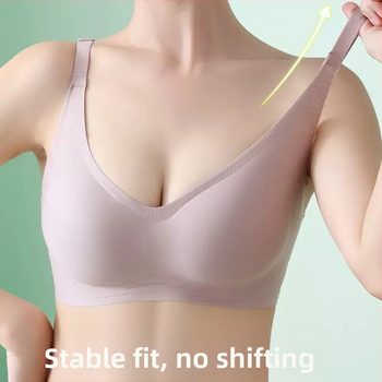 Σουτιέν χωρίς ραφές για γυναίκες με μικρό στήθος, λεπτό, αντι-πτώσης, μαλακή στήριξη, 3/4 κύπελλο, φόρμα θήκης: επάνω λεπτό, κάτω παχύτερο, σταθερά ρυθμιζόμενες τιράντες, πίσω διπλό κούμπωμα, νάιλον