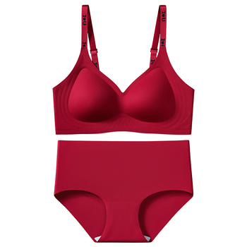 Set de lenjerie din nailon, fără cusături, cupe pline, cupe modelate din bumbac (medii) și bretele fixe, duble