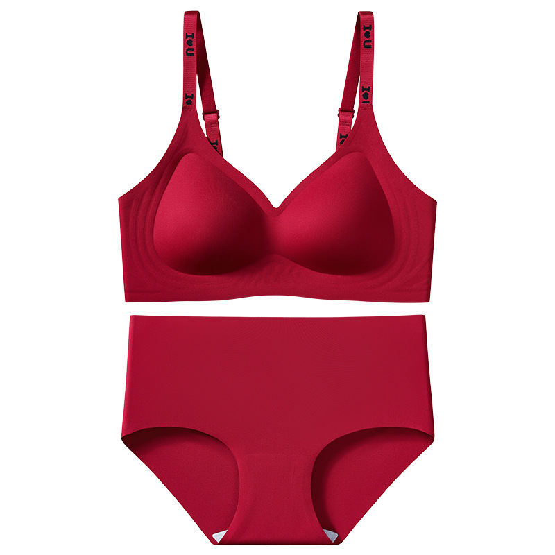 Set de lenjerie din nailon, fără cusături, cupe pline, cupe modelate din bumbac (medii) și bretele fixe, duble