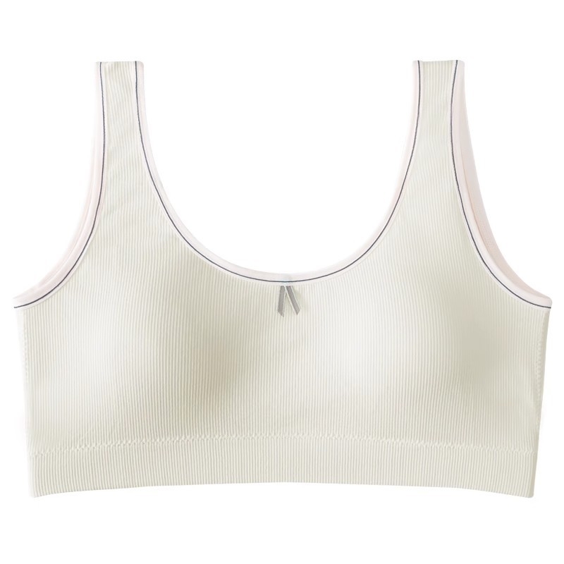 Lányoknak edzőmelltartó – varrás nélküli top-stílus, teljes kosár, vékony formázott kosár, fő anyag nejlon, bélés pamut 90–95%, rögzített dupla vállpántok, 12-15 évesek számára
