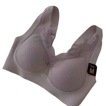 Drót nélküli csipkés melltartó, seamless, 3/4 kosár, hátul zár 3 sor kapocs