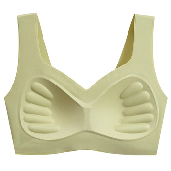 Αδιάσπαστος αθλητικός σουτιέν χωρίς ραφές σε στυλ γιλέκου με φορμαρισμένες κάψες χωρίς μεταλλικά δαχτυλίδια, σταθερά διπλά ιμάντα, νάιλον ύφασμα
