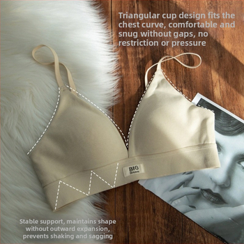 Bezšuvju push-up krūštis ar trijstūra kupi, elpojošs neilons, plānas veidotas kupas, fiksēti dubultie siksnas, aizmugurē trīs rindu aizdare, franču stils