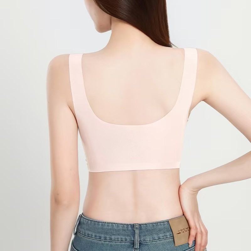 Bezšuvju krūšturis vestes stilā, ar noņemamām kupām, bez kostām, sānu atbalsts krūtīm