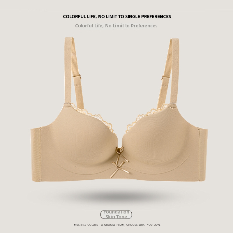 Varratlan melltartó kis mellemre, push-up hatás, 3/4 kosár, légáteresztő