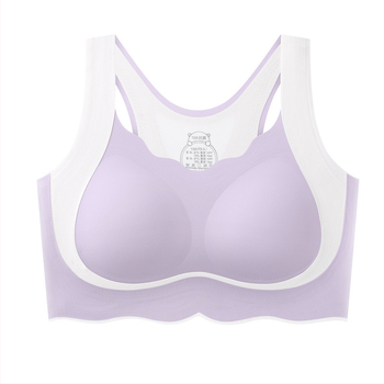 Meitenēm paredzēts sporta krūšturis-vests ar I formas muguras atbalstu, pilnas krūzes, formētas krūzes no kokvilnas, galvenais materiāls – nylon, elpojoša odere