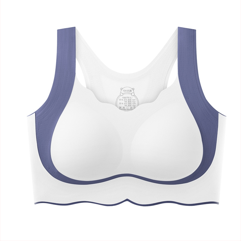 Meitenēm paredzēts sporta krūšturis-vests ar I formas muguras atbalstu, pilnas krūzes, formētas krūzes no kokvilnas, galvenais materiāls – nylon, elpojoša odere