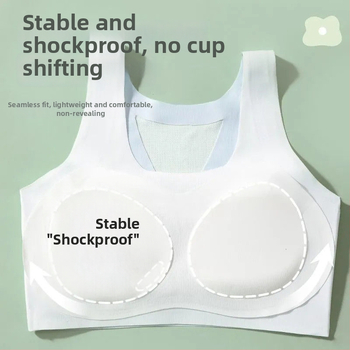 Pubertáskorú lányoknak szánt sportmelltartó (12–15 évesek), teljes kosár, vékony formázott kosár, Nylon alapanyag (70–80%), rögzített kettős pántok, légies és formázó