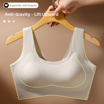 Bezšuvju sieviešu sporta krūšturis, pieguļošs mazam krūtim, regulējams pacēlums, muguras atbalsts, elpojošs neilona audums