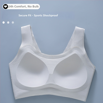 Bezšuvju sieviešu sporta krūšturis, pieguļošs mazam krūtim, regulējams pacēlums, muguras atbalsts, elpojošs neilona audums