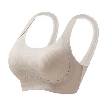 Bezšuvju sieviešu sporta krūšturis, pieguļošs mazam krūtim, regulējams pacēlums, muguras atbalsts, elpojošs neilona audums