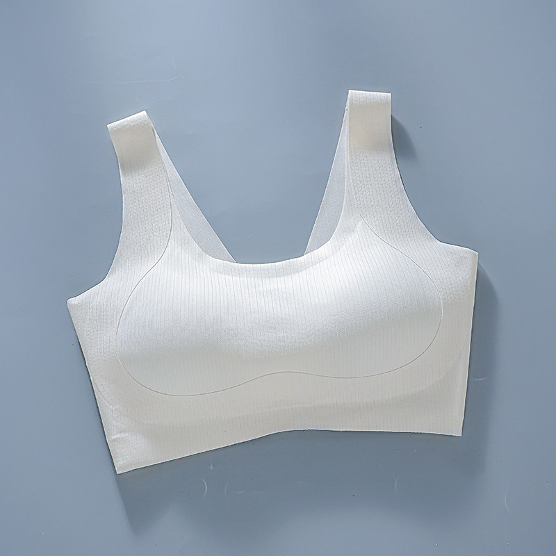 Bezšuvju sieviešu sporta krūšturis, pieguļošs mazam krūtim, regulējams pacēlums, muguras atbalsts, elpojošs neilona audums