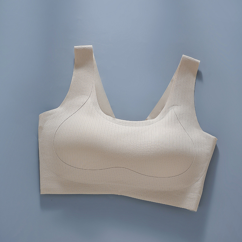Bezšuvju sieviešu sporta krūšturis, pieguļošs mazam krūtim, regulējams pacēlums, muguras atbalsts, elpojošs neilona audums