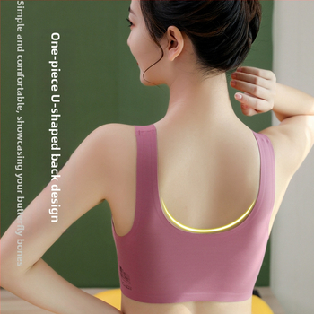 Bezšuvju sporta krūšturis no ledus zīda ar pilnu kausu, fiksētiem kausiem un sānu krūšu atbalstu