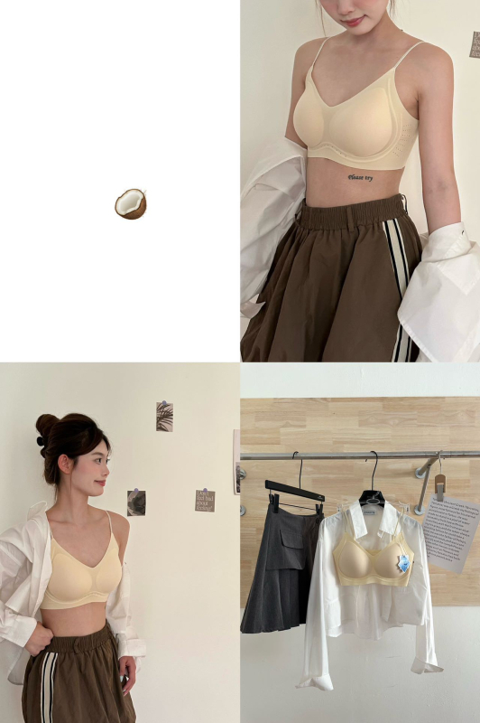Donje rublje od ice-silk s finim svjetlucavim trakama, bezšivne stražnje, lagani ljetni top-bra