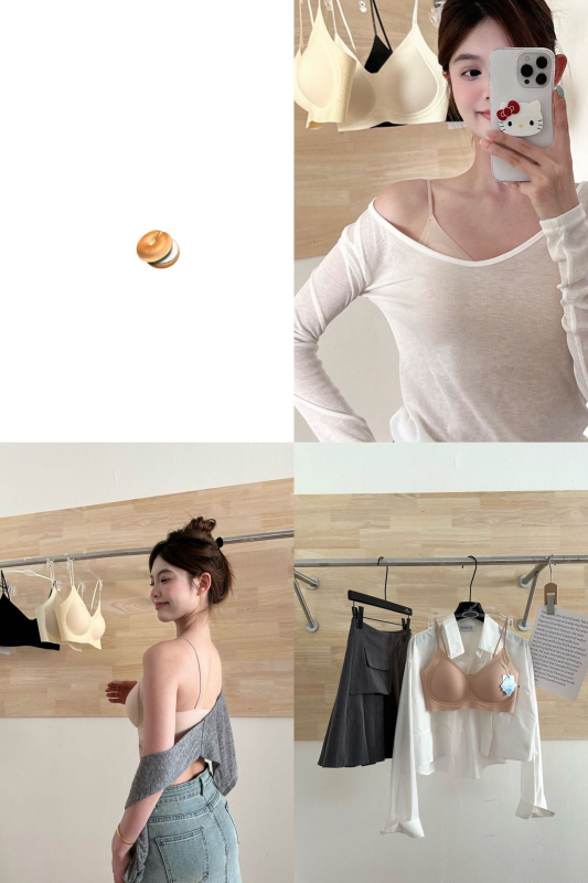 Donje rublje od ice-silk s finim svjetlucavim trakama, bezšivne stražnje, lagani ljetni top-bra