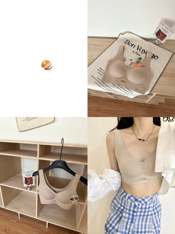 2306 Jesensko–zimski brushed grudnjak bezšivan u stilu prsluka, push-up, anti-sagging, meka potpora