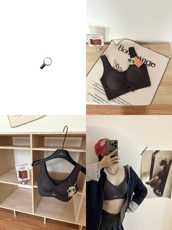 2306 Jesensko–zimski brushed grudnjak bezšivan u stilu prsluka, push-up, anti-sagging, meka potpora