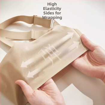 Láthatatlan, varrás nélküli melltartó, teljes kosár, vékony formázott pohárból készült párna, fő anyag nylon, bélésmodal, acélkeret nélkül, hátul négy sor kampó-zár