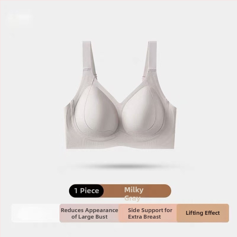 Láthatatlan, varrás nélküli melltartó, teljes kosár, vékony formázott pohárból készült párna, fő anyag nylon, bélésmodal, acélkeret nélkül, hátul négy sor kampó-zár