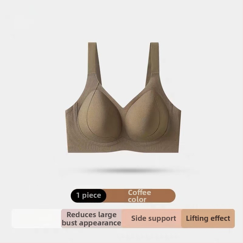 Láthatatlan, varrás nélküli melltartó, teljes kosár, vékony formázott pohárból készült párna, fő anyag nylon, bélésmodal, acélkeret nélkül, hátul négy sor kampó-zár