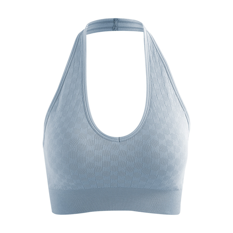 Joga top s umetkom za grudni koš (Materijal: Spandex/Lycra; Glavni materijal: Spandex 6,1%; Podstava: Nylon 93,9%; Košarica: 3/4, tanak kalup; Bezšivne šavovi: Da)