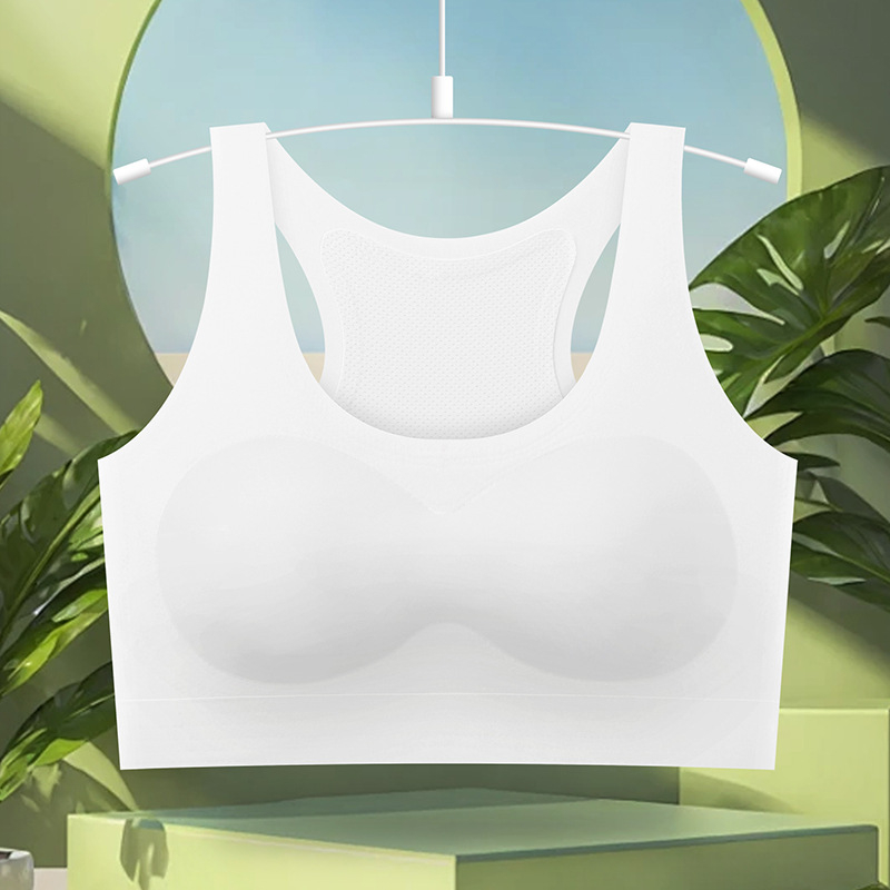 Ice Silk sporta krūšturis vestes stilā pusaudžēm ar pilniem kausiem no putām, bez stieples