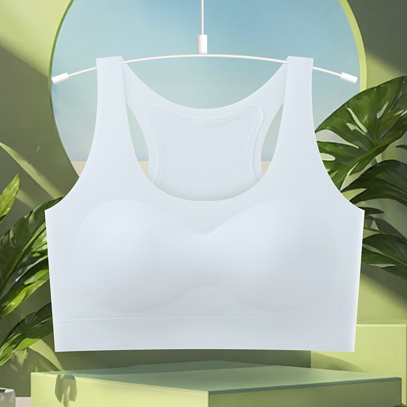 Ice Silk sporta krūšturis vestes stilā pusaudžēm ar pilniem kausiem no putām, bez stieples