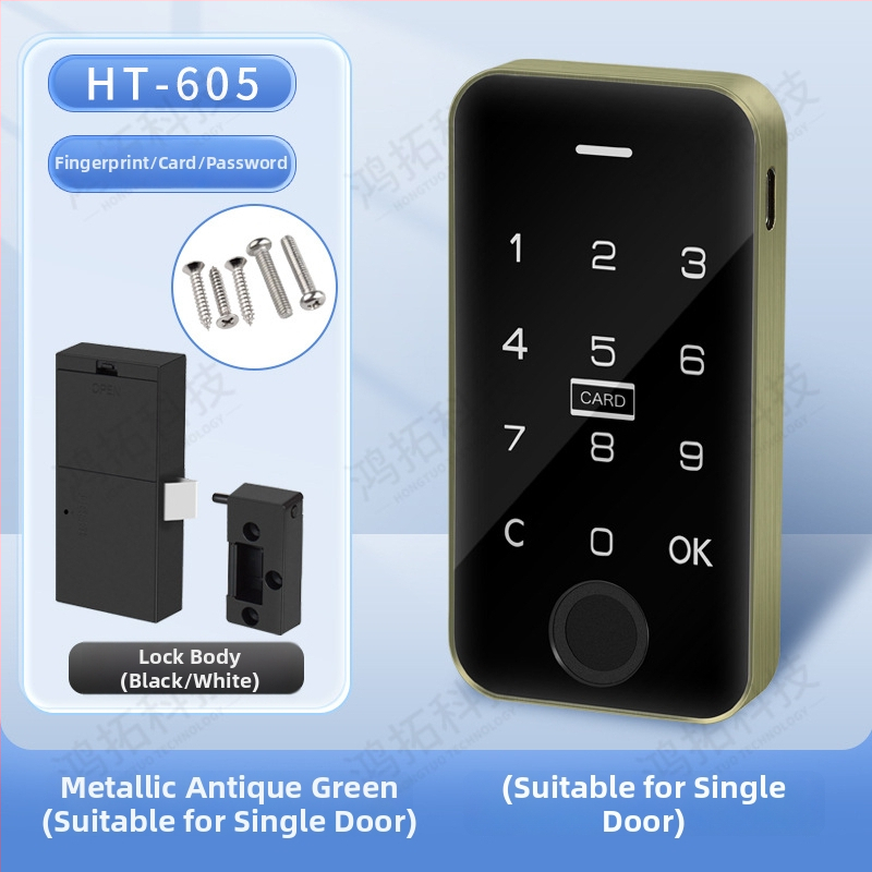 Biometriskā skapja slēdzene ar pirksta nospiedumu, ABS + metāla korpuss, modelis 605, piemērots garderobēm, skapjiem, skapiem un arhīva skapjiem, mūsdienīgs minimālisma dizains