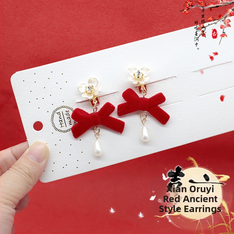 Ушна клипса с помпон, етно стил за деца, принцес серия, кристален акцент, самостоятелна опаковка