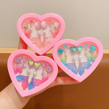 Laste U-kujuline kõrvarõngas klips, merineitsi saba motiiv, käsitöö, materjal: plastik/resiin