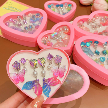 Laste U-kujuline kõrvarõngas klips, merineitsi saba motiiv, käsitöö, materjal: plastik/resiin