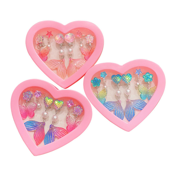 Laste U-kujuline kõrvarõngas klips, merineitsi saba motiiv, käsitöö, materjal: plastik/resiin