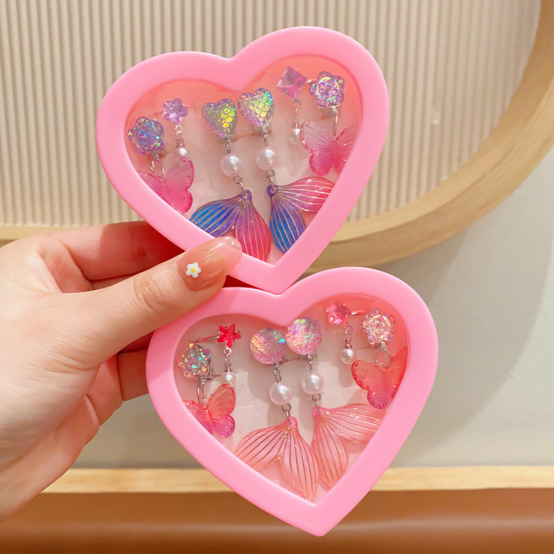 Laste U-kujuline kõrvarõngas klips, merineitsi saba motiiv, käsitöö, materjal: plastik/resiin