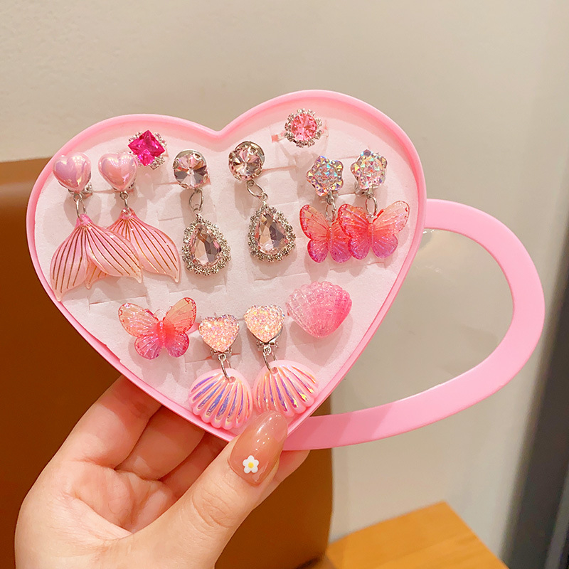 Laste U-kujuline kõrvarõngas klips, merineitsi saba motiiv, käsitöö, materjal: plastik/resiin