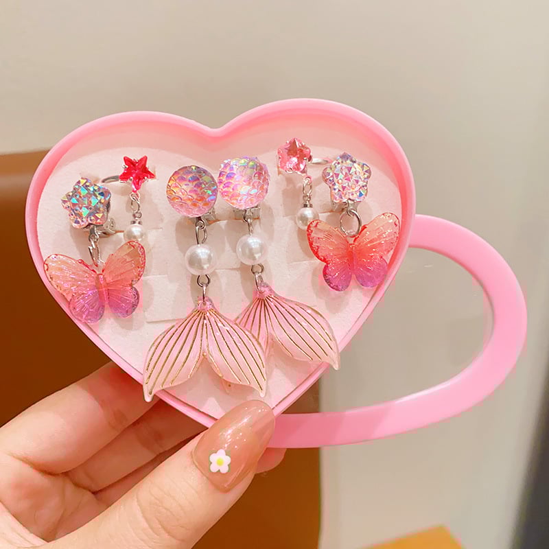 Laste U-kujuline kõrvarõngas klips, merineitsi saba motiiv, käsitöö, materjal: plastik/resiin