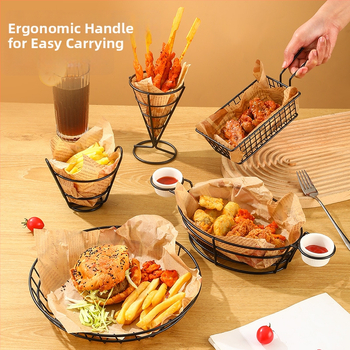 Стоманена кошница за пържени картофи и закуски – свеж и симпатичен стил, Bai Jun, категория плодова кошница, качествен продукт