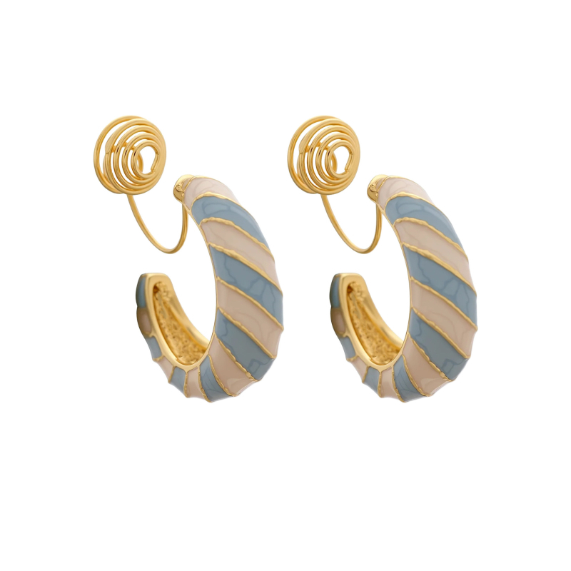 Geomeetrilised C-kujulised kõrvaklipsud, sulam, elektroplaaditud, naise kontoristiil, tootekood 2663