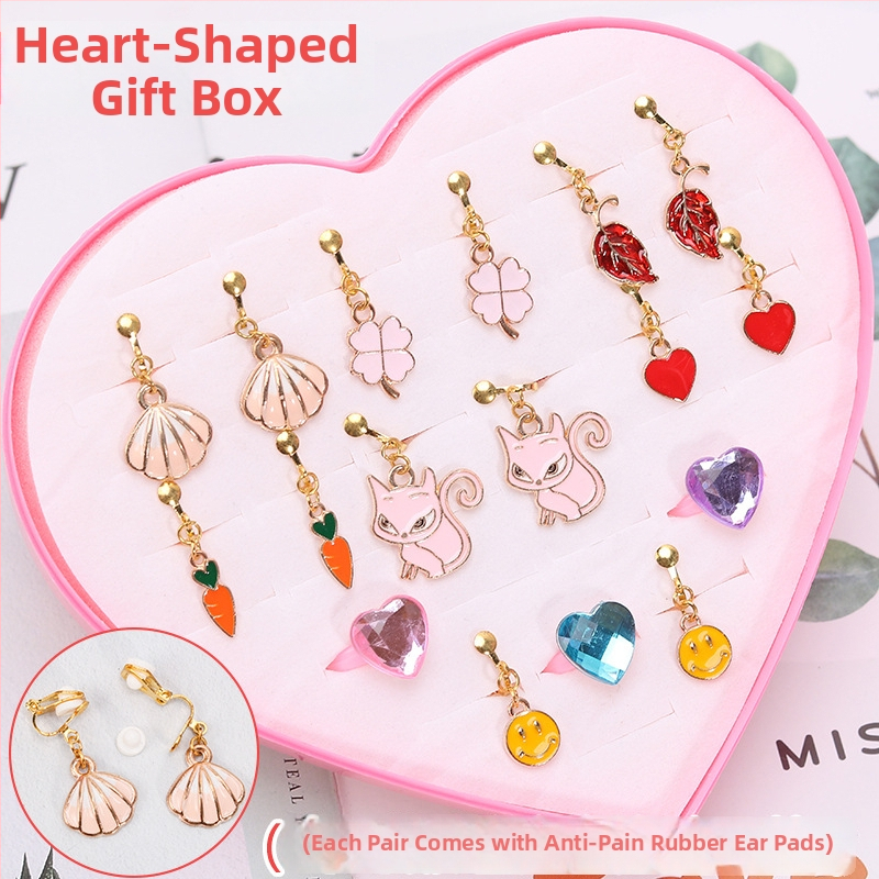 Korejos stiliaus ausų klipsai, animacinių gyvūnų dizainas, lydinys, elektroplatinavimas, atskirai supakuota