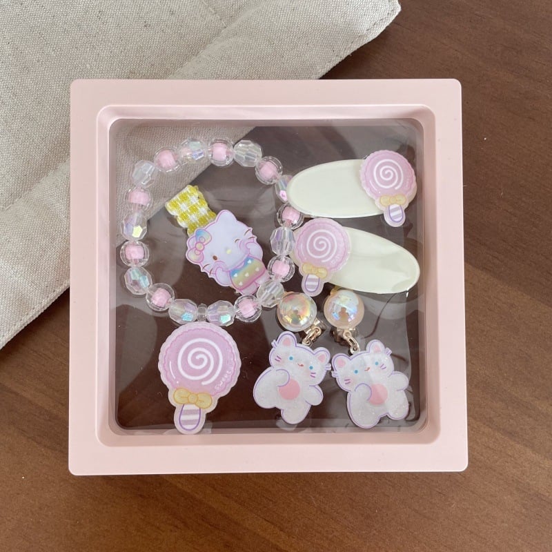 Детски акрилни клипчета за коса, ръчна изработка, форми плодове и сладолед, страничен клип, възможност за лого