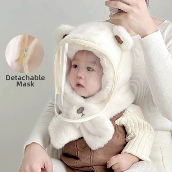 Интегрирана бебешка шапка с заешка козина за зимна топлина — основна тъкан 31-50%, пускане през зима 2025