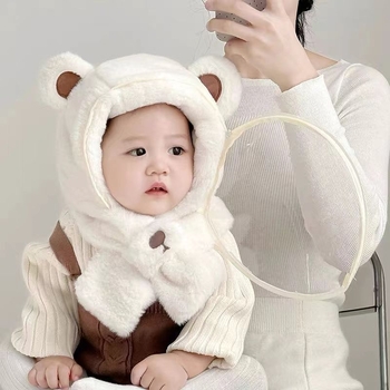 Интегрирана бебешка шапка с заешка козина за зимна топлина — основна тъкан 31-50%, пускане през зима 2025