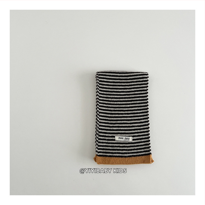 Παιδικό κασκόλ από μαλλί για τον χειμώνα, πλεγτό με τεχνολογία warp-knitting, με μοτίβο πλέγματος, unisex