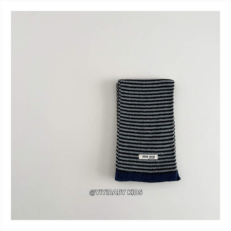 Παιδικό κασκόλ από μαλλί για τον χειμώνα, πλεγτό με τεχνολογία warp-knitting, με μοτίβο πλέγματος, unisex