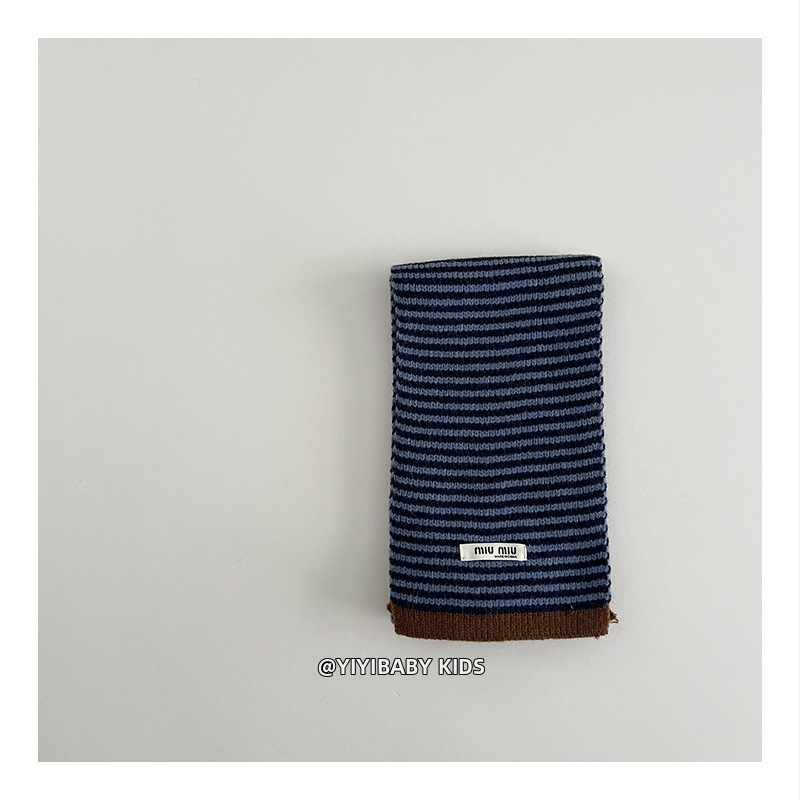 Παιδικό κασκόλ από μαλλί για τον χειμώνα, πλεγτό με τεχνολογία warp-knitting, με μοτίβο πλέγματος, unisex