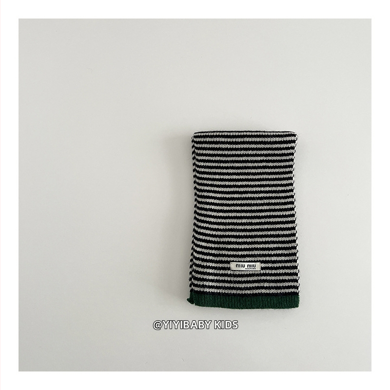 Παιδικό κασκόλ από μαλλί για τον χειμώνα, πλεγτό με τεχνολογία warp-knitting, με μοτίβο πλέγματος, unisex