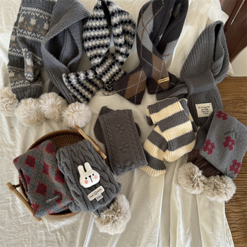 Κασκόλ unisex από βαμβακι για τον χειμώνα, φλοράλ σχέδιο, ζεστασιά, προσαρμογή