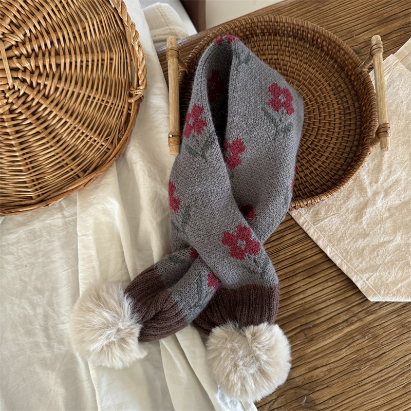 Κασκόλ unisex από βαμβακι για τον χειμώνα, φλοράλ σχέδιο, ζεστασιά, προσαρμογή