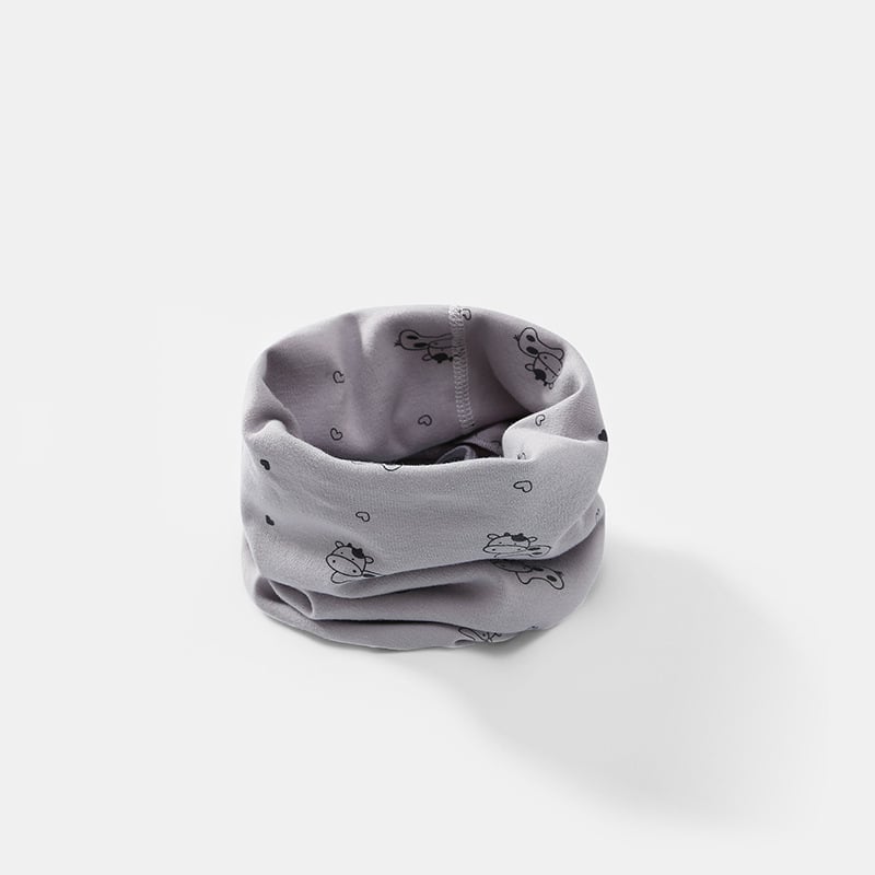 Детски памучен шал с карикатурен принт, дълга тръбна форма, печат върху гладка тъкан, за пролет, есен и зима